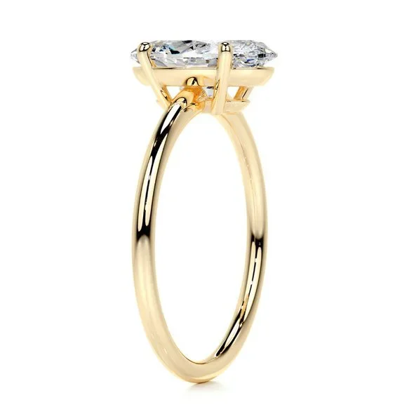 Certified 3ct. t.w. Oval Diamond in 10k Yellow Gold Solitaire Wedding Ring - Picture 3 of 16